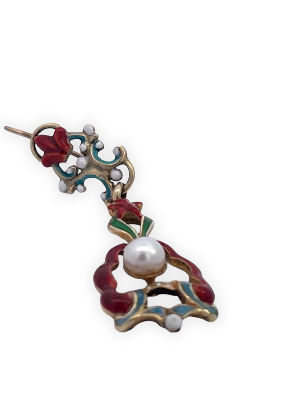 Elegant Antique Earrings with Shepard Hooks and Pearl Drops