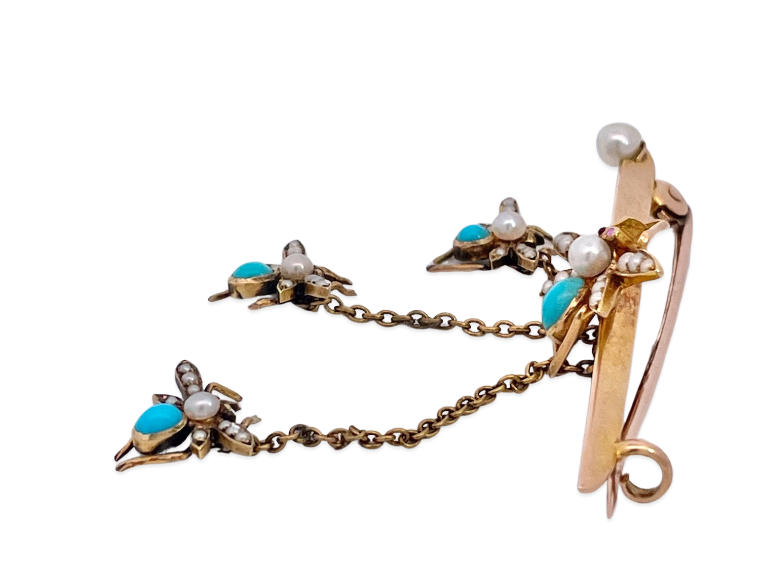 Antique Fly Brooch with Pearls