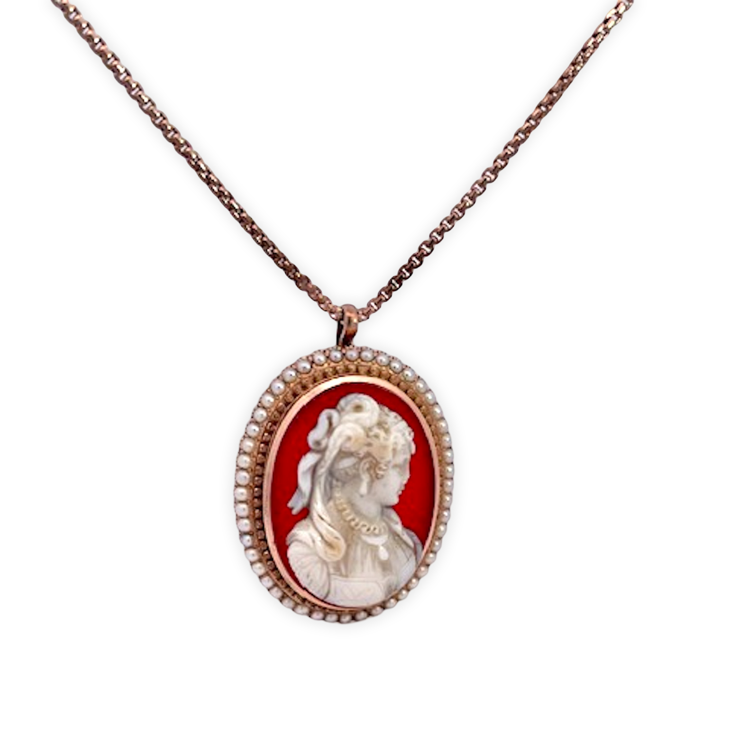 Antique Cameo Earrings & Pendant