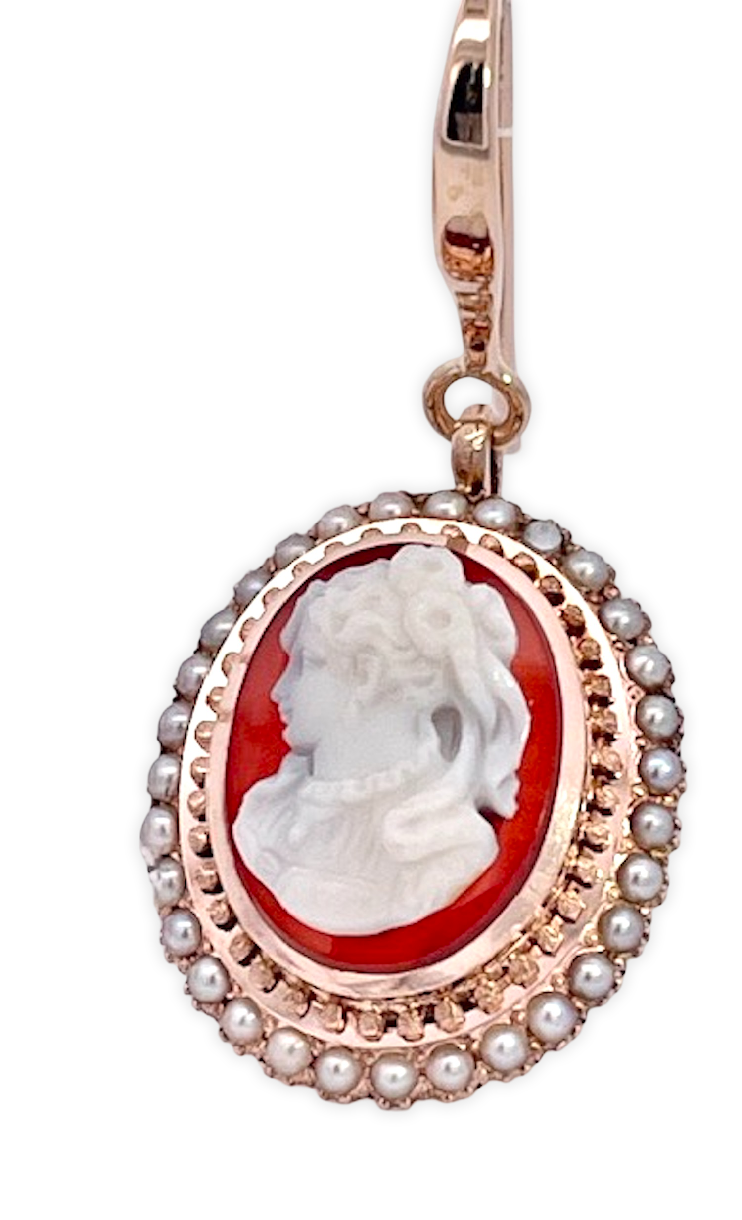 Carved Cameo Set in Rose Gold