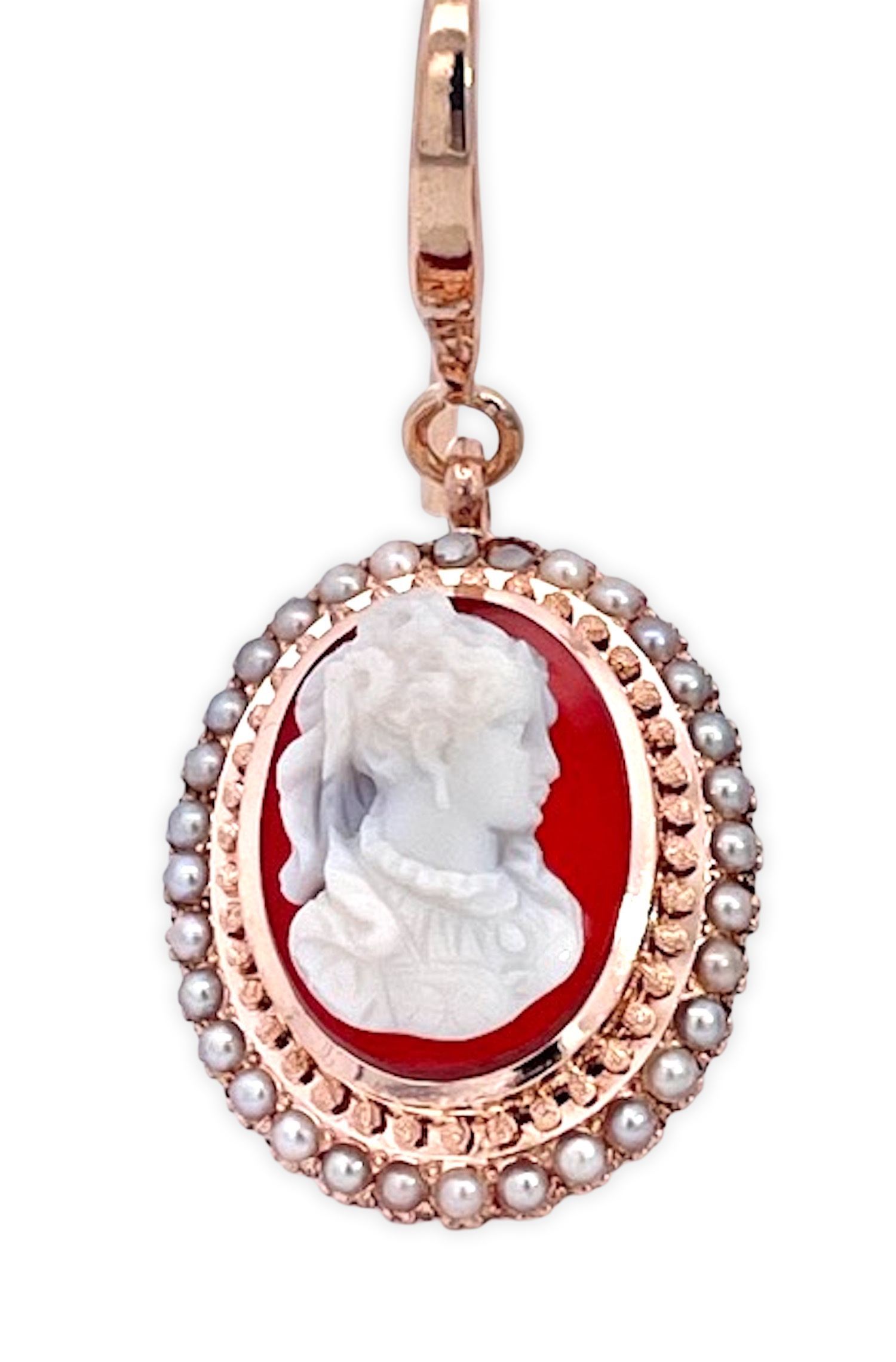 14K Cameo Earrings and Pendant