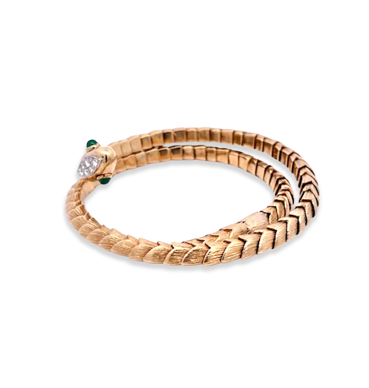 Snake bangle with diamond head