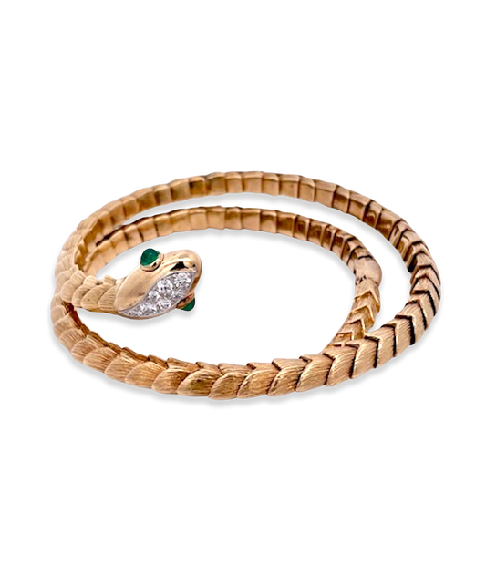 Emerald eye snake bracelet