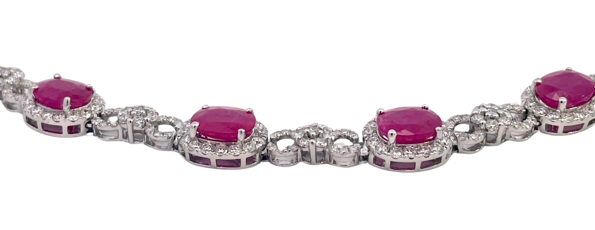 Cherry red ruby diamond bracelet