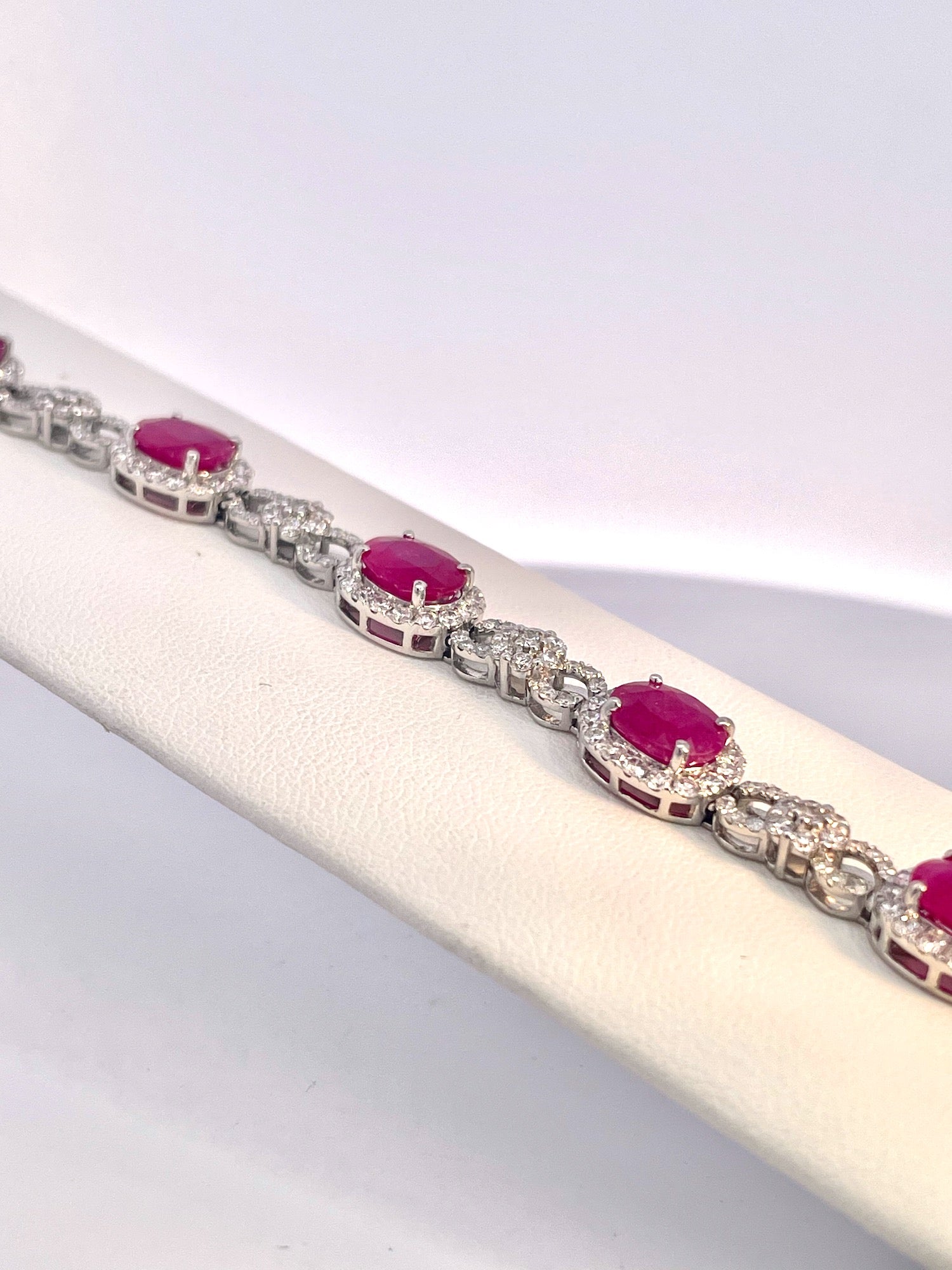 Elegant ruby tennis bracelet