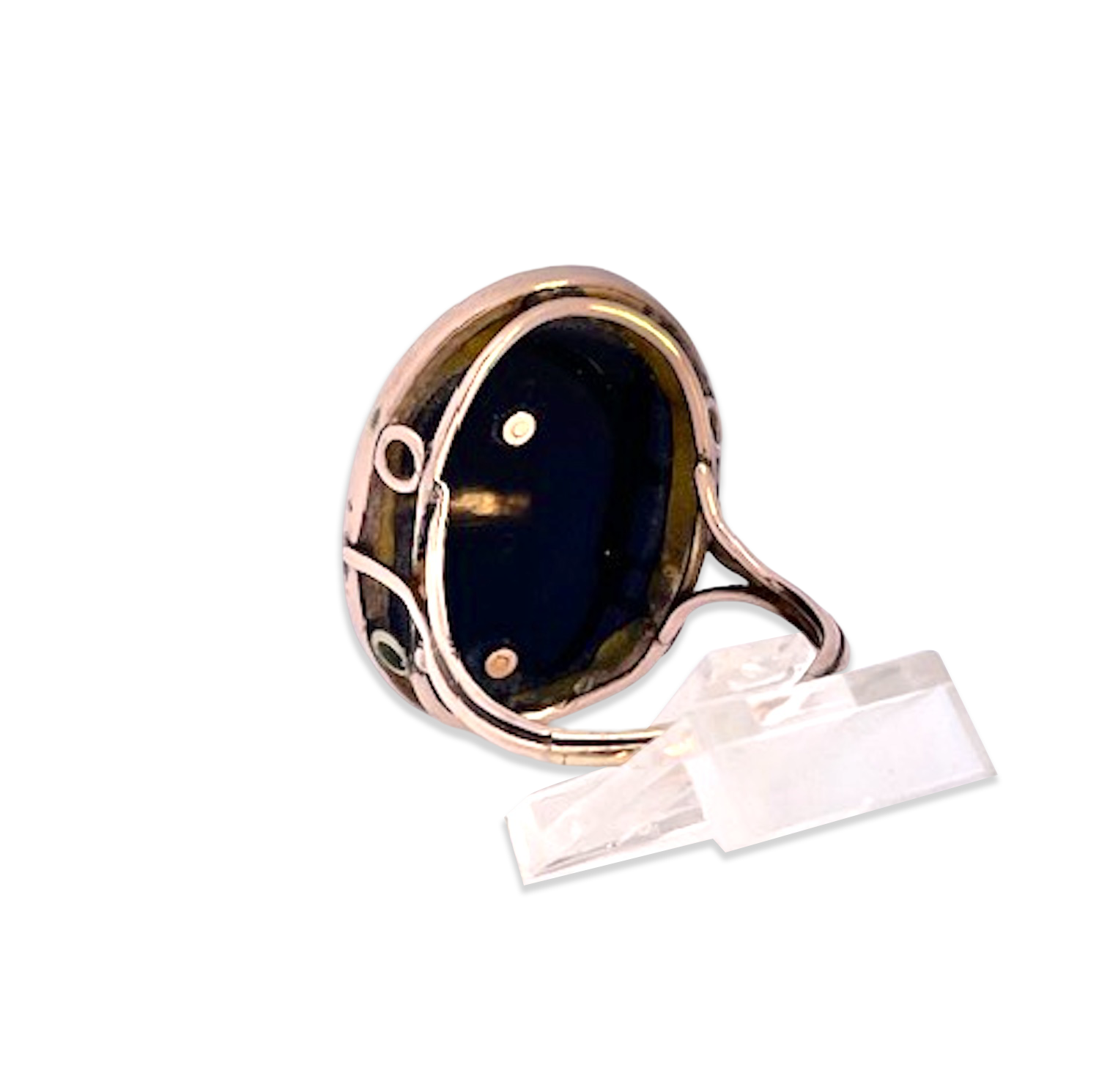 Cameo Ring with Rose, White & Yellow Gold