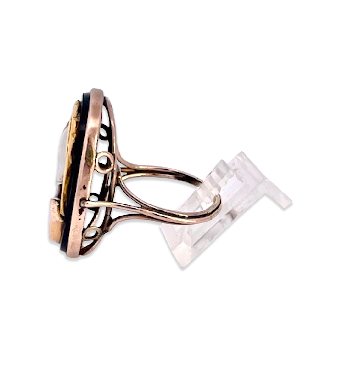 1960s Habille Cameo Jewelry with Gold Trim