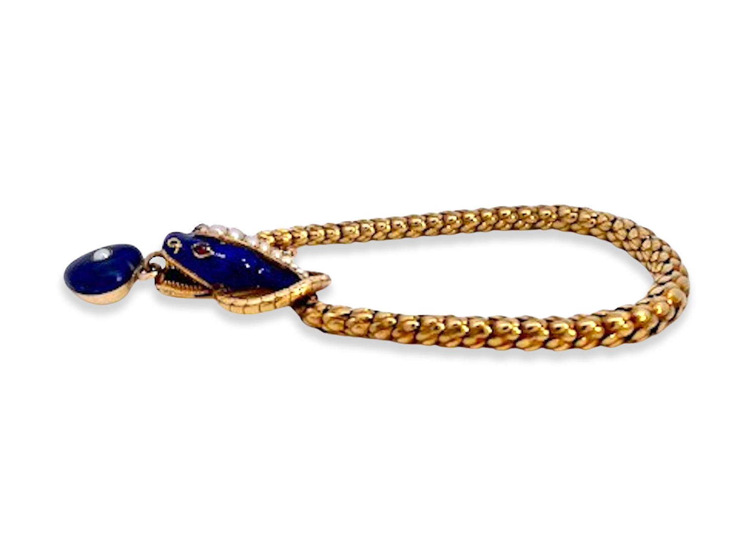 Heavy Gold Enamel Snake Bracelet UK Origin