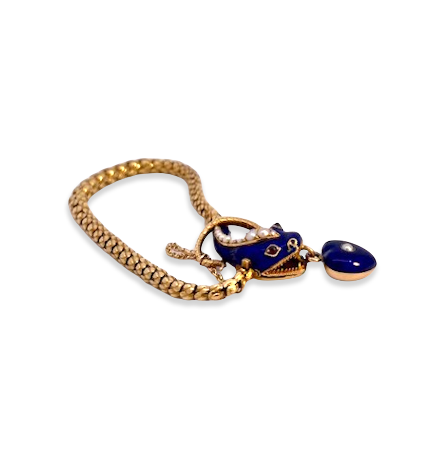 Antique Snake Bracelet with Memento Locket