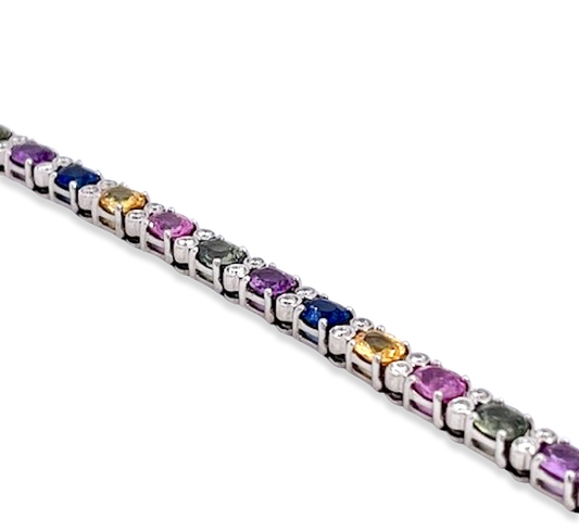 Multi Colored Fancy Sapphire Diamond Bracelet