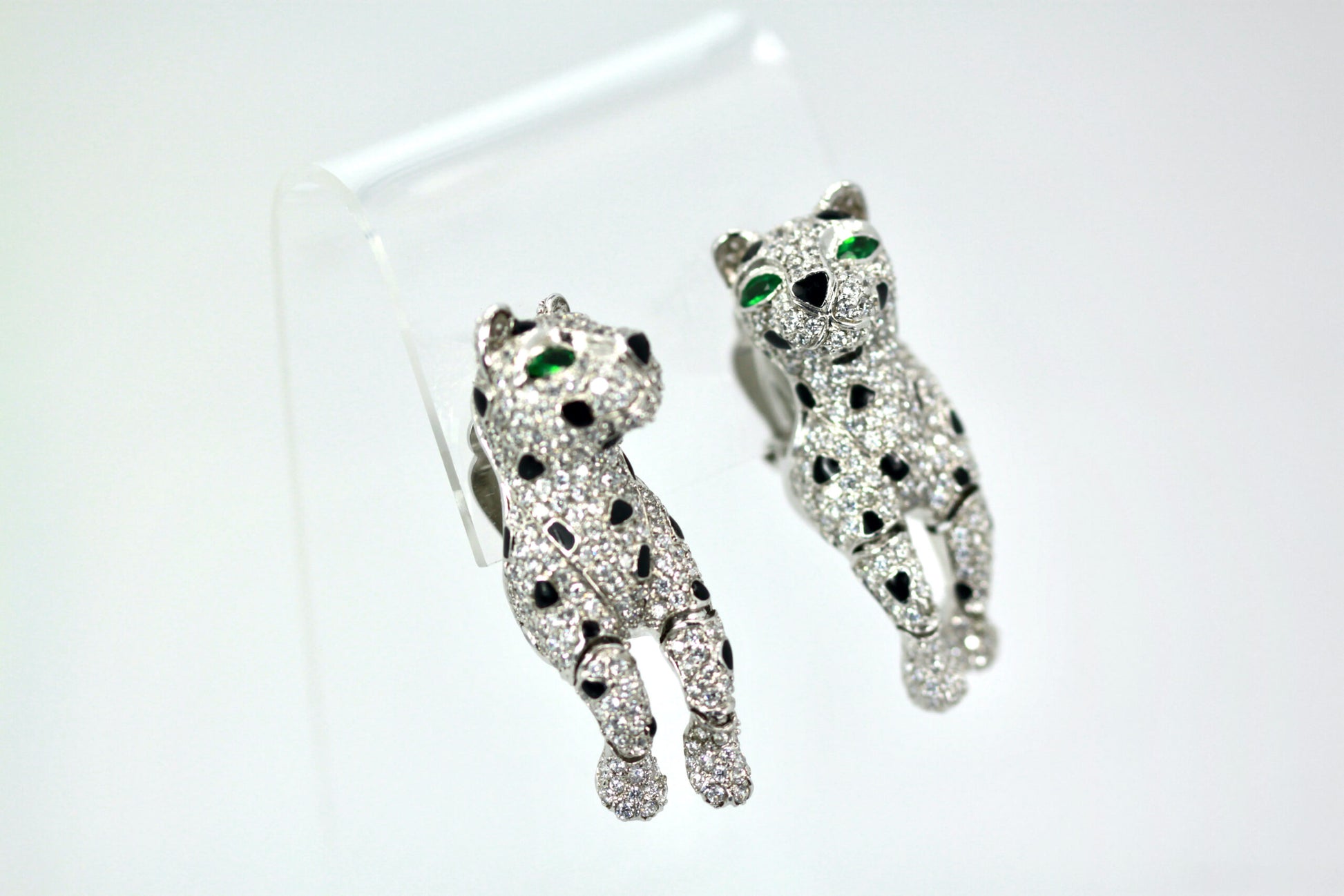 Jarin Panther Earrings with Onyx