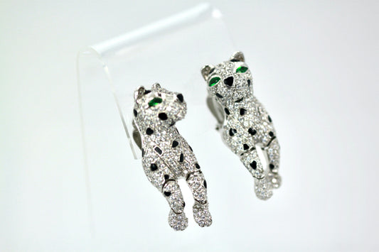 Jarin Panther Earrings with Onyx