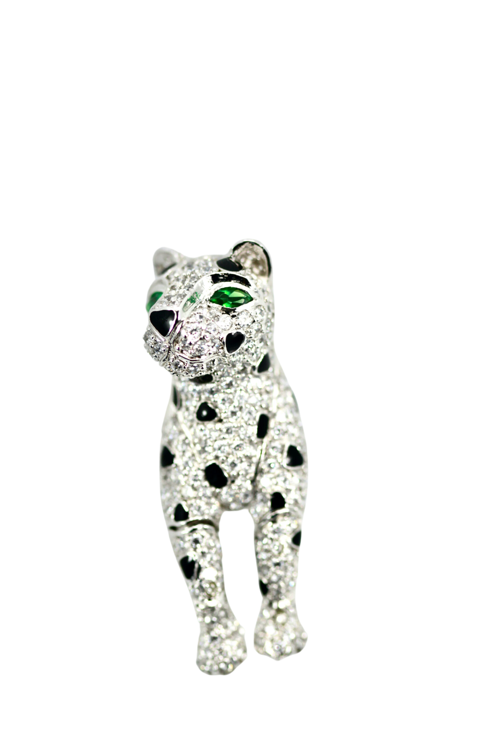 Faux Diamond Panther Earrings