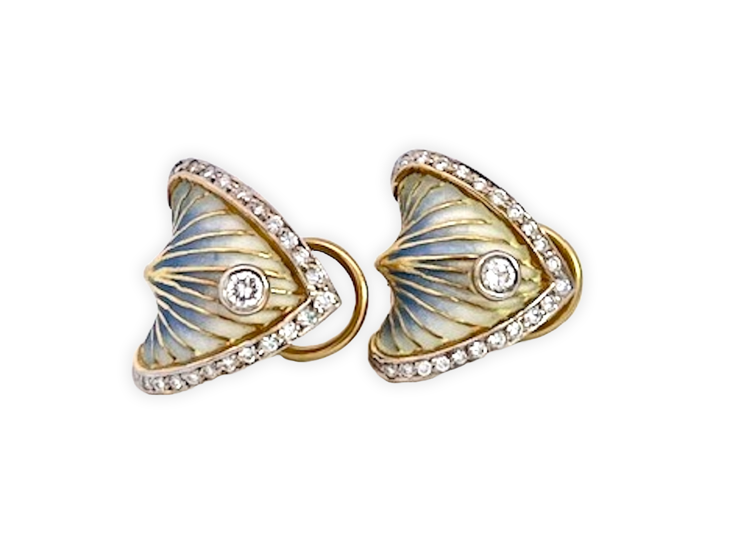 Masriera Plique-à-Jour Diamond Earrings