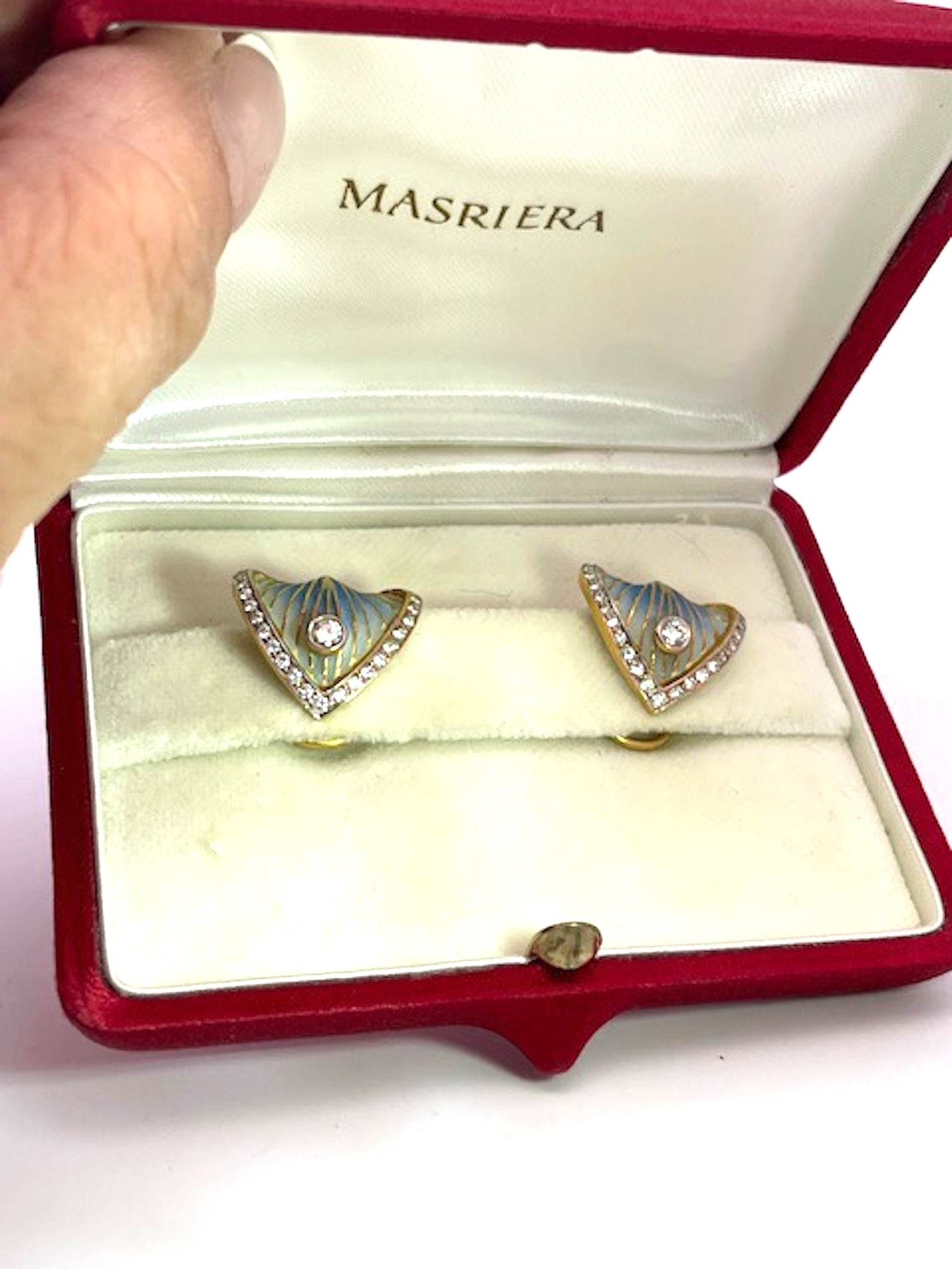 Masriera Diamond Earrings in Blue Grey