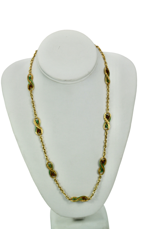 Masriera Pique a Jour Long Chain 18K