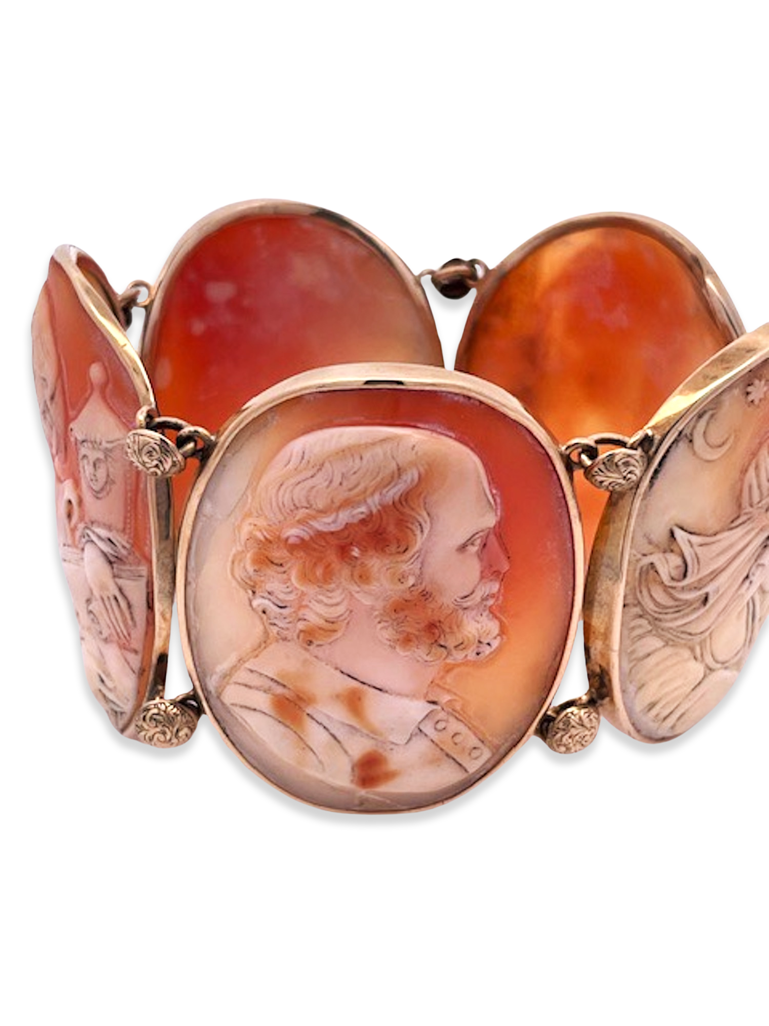 Victorian cameo bracelet with 5 faces