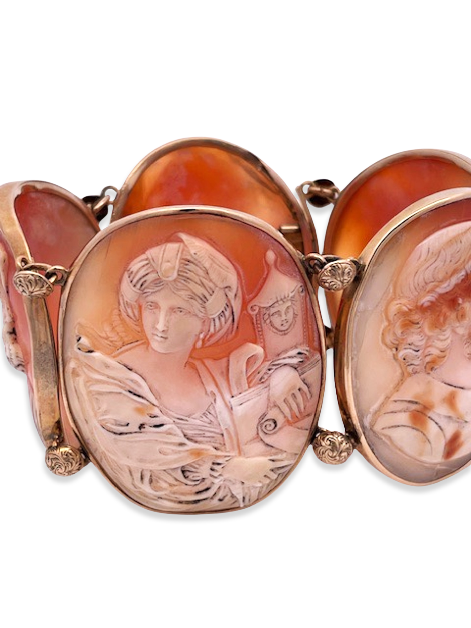 Victorian cameo bracelet with 5 faces