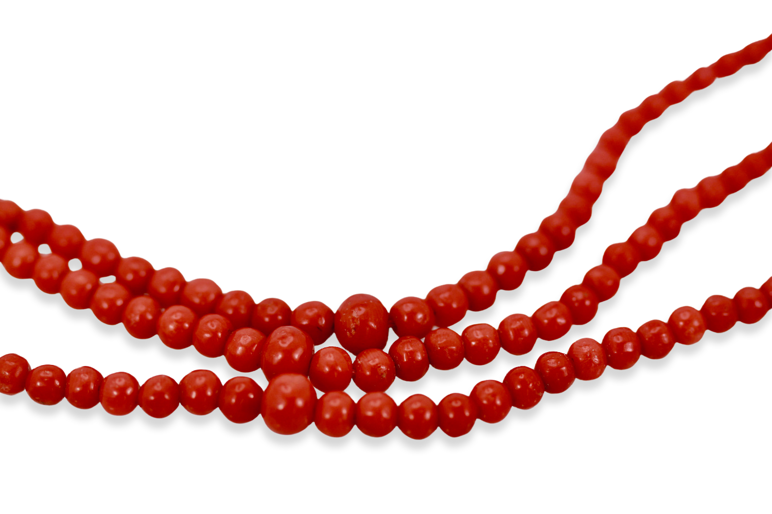 Antique 14K Coral Necklace with Carved Bacchus face