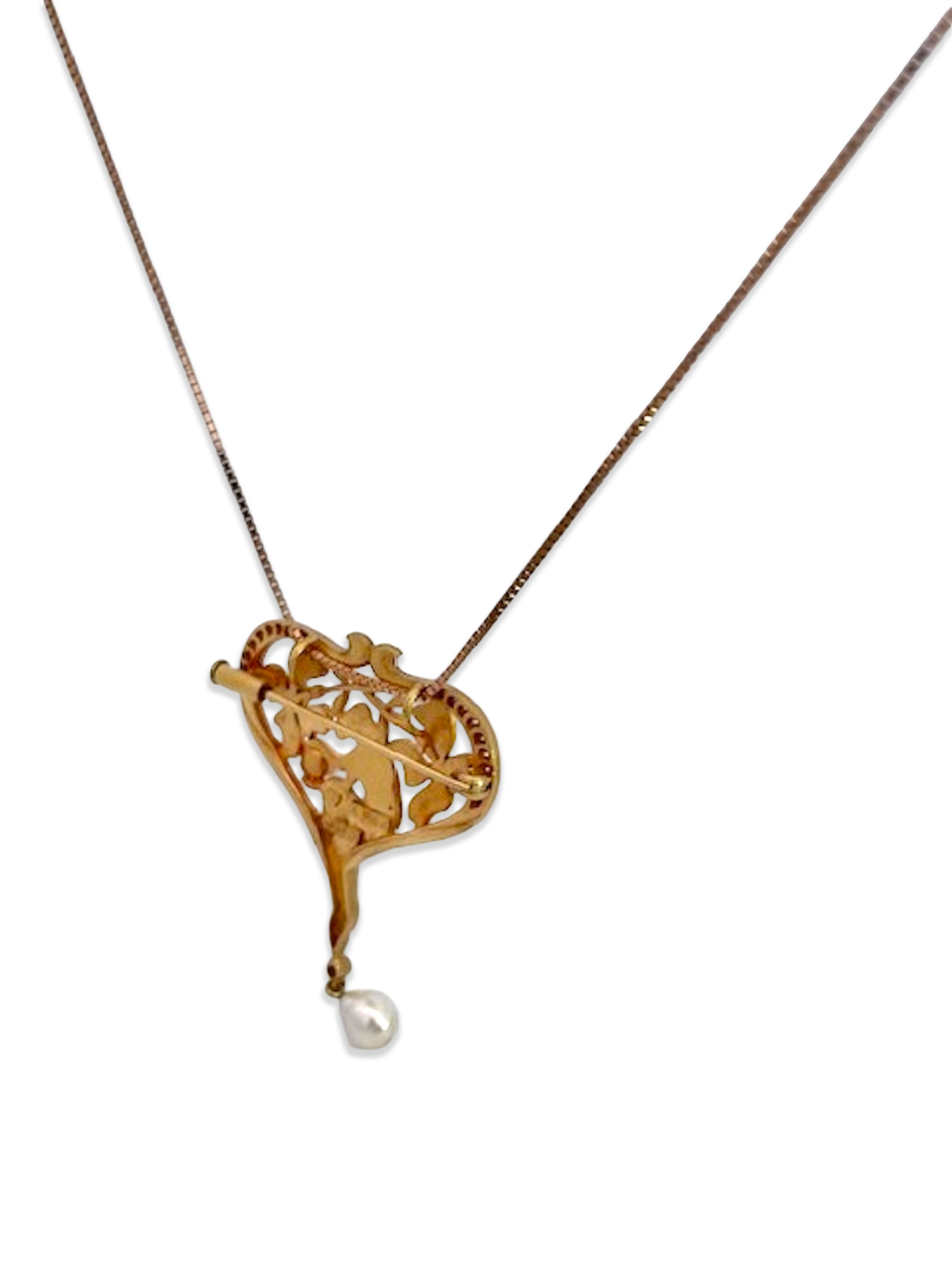 Gold heart-shaped Masriera pendant