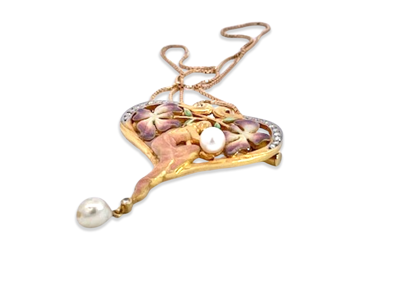 Gold heart-shaped Masriera pendant