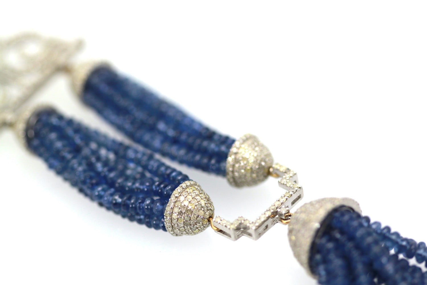 Double tassel sapphire necklace