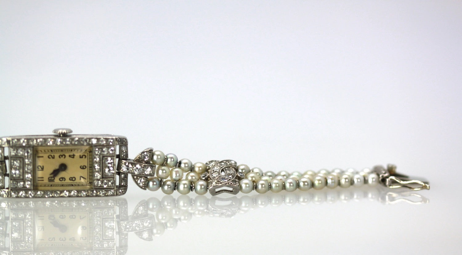 Ladies antique diamond watch