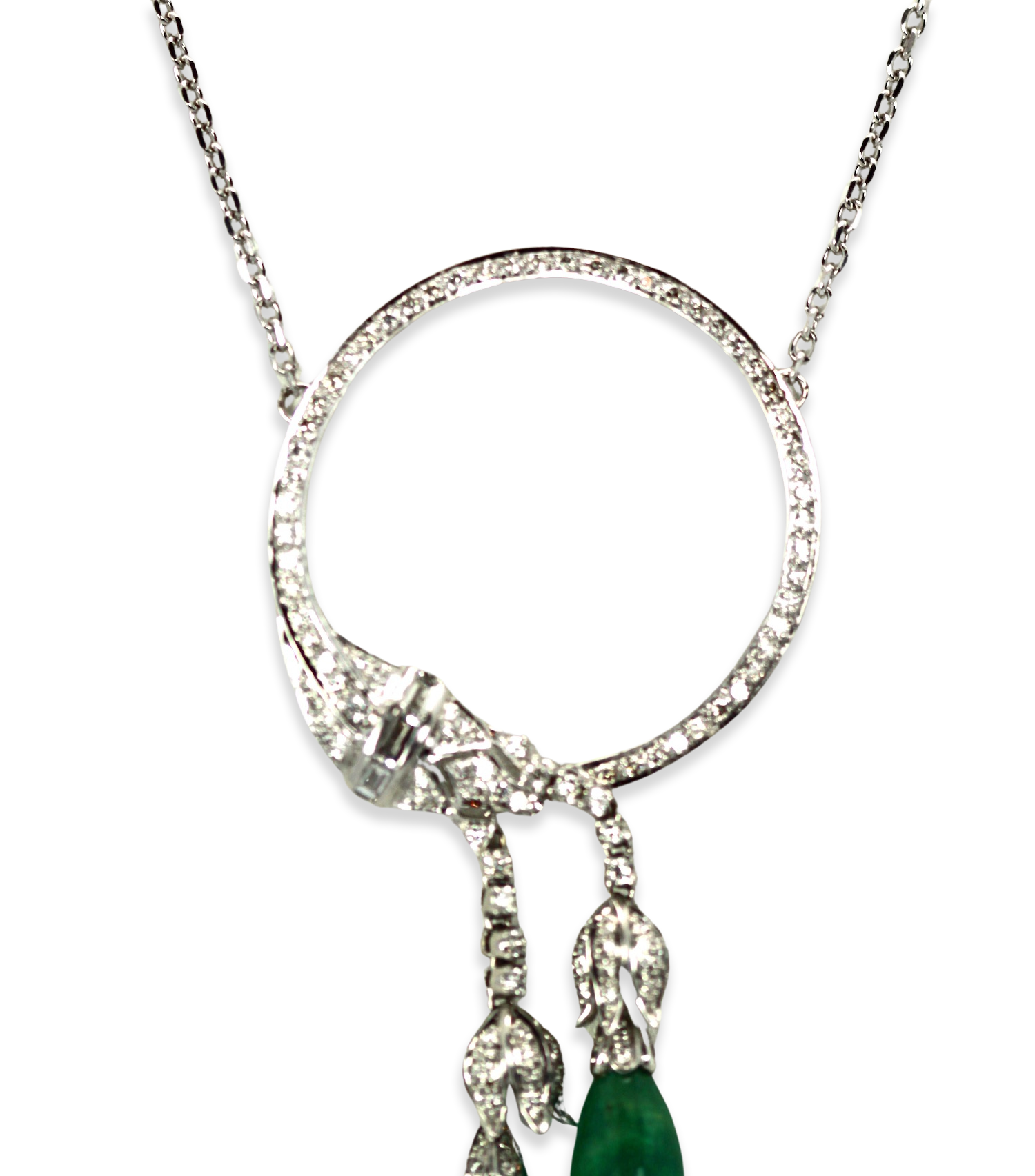 18K circle pin with gemstones