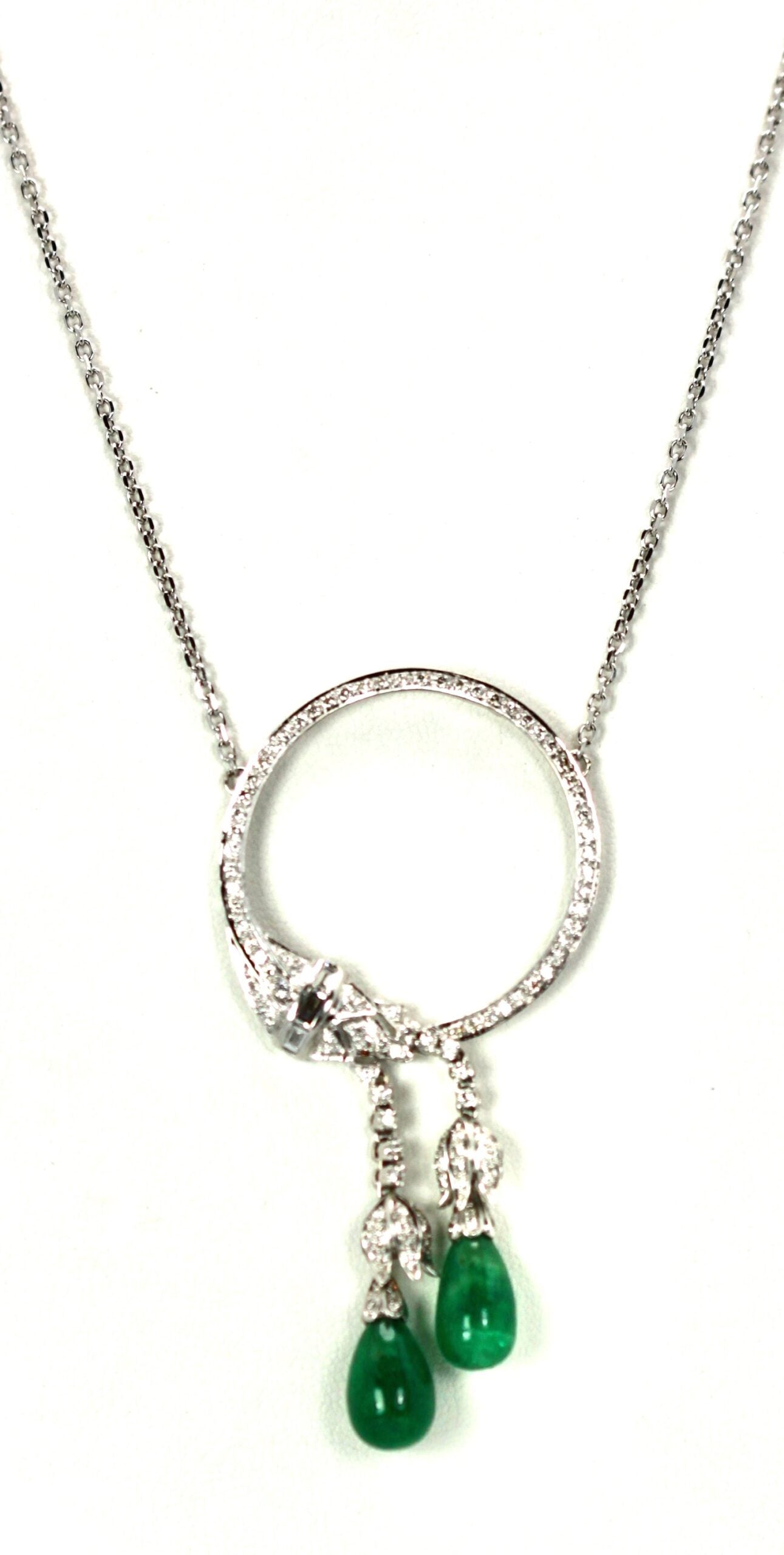 Diamond and emerald drop pin