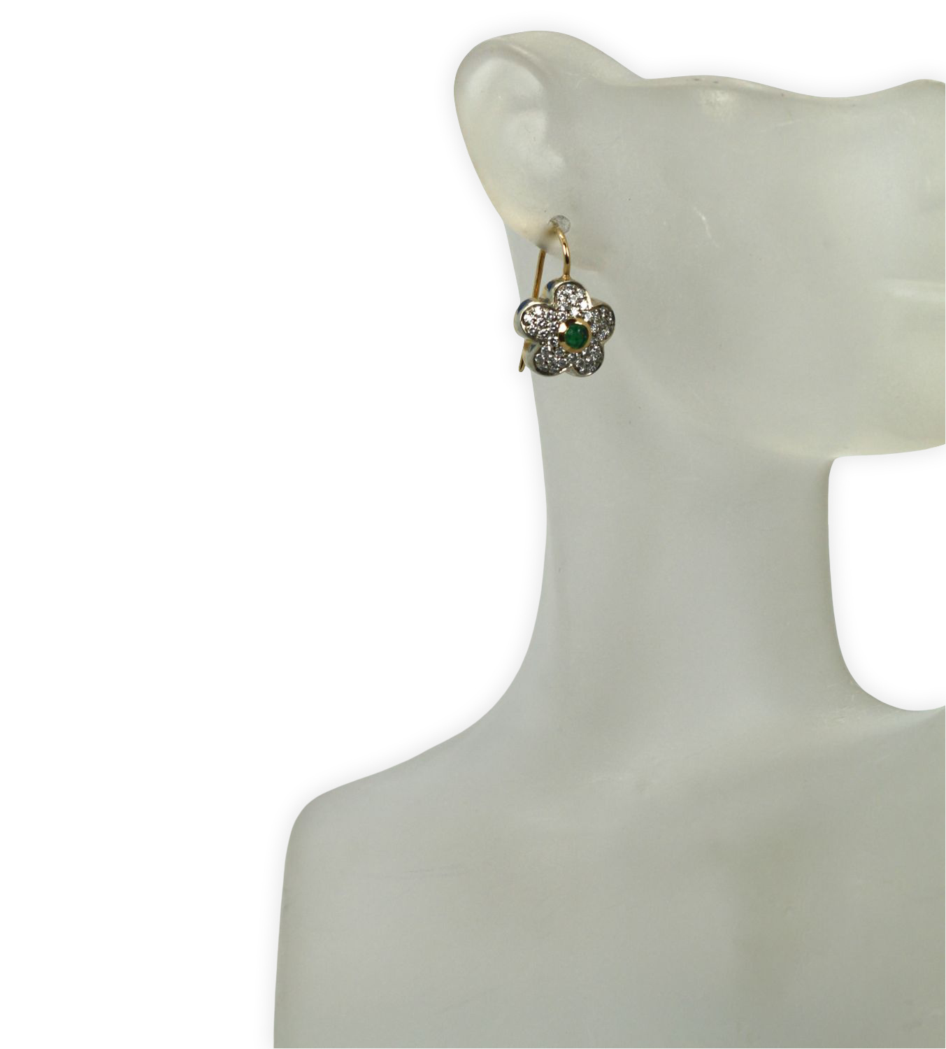 Diamond Emerald Gold Earrings