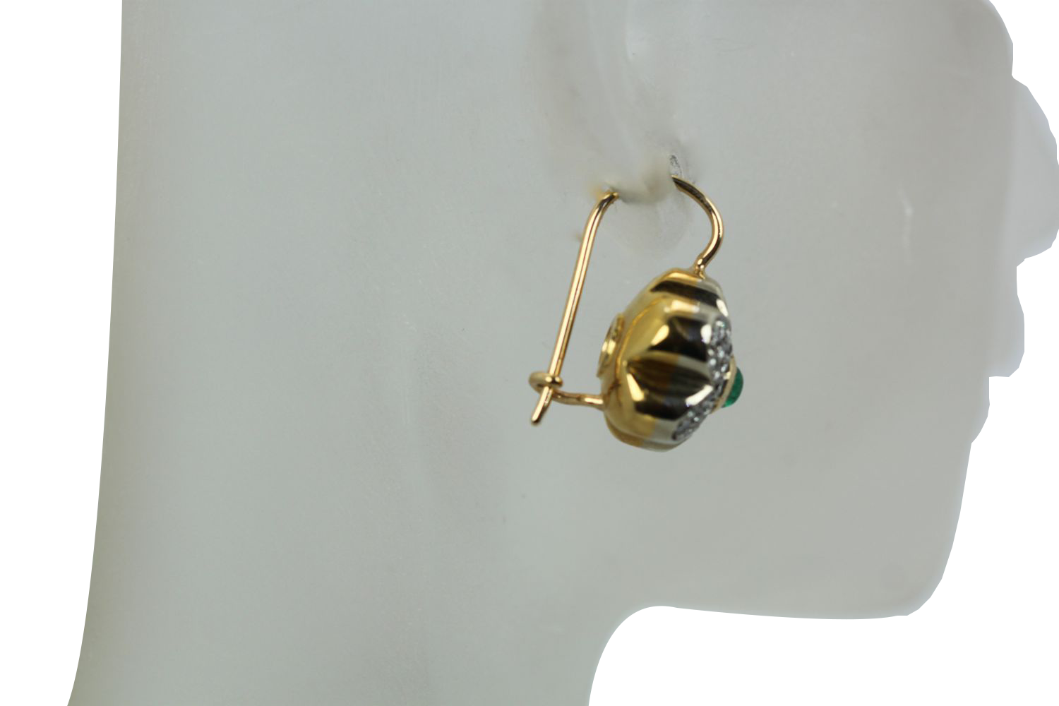 Diamond Emerald Gold Earrings