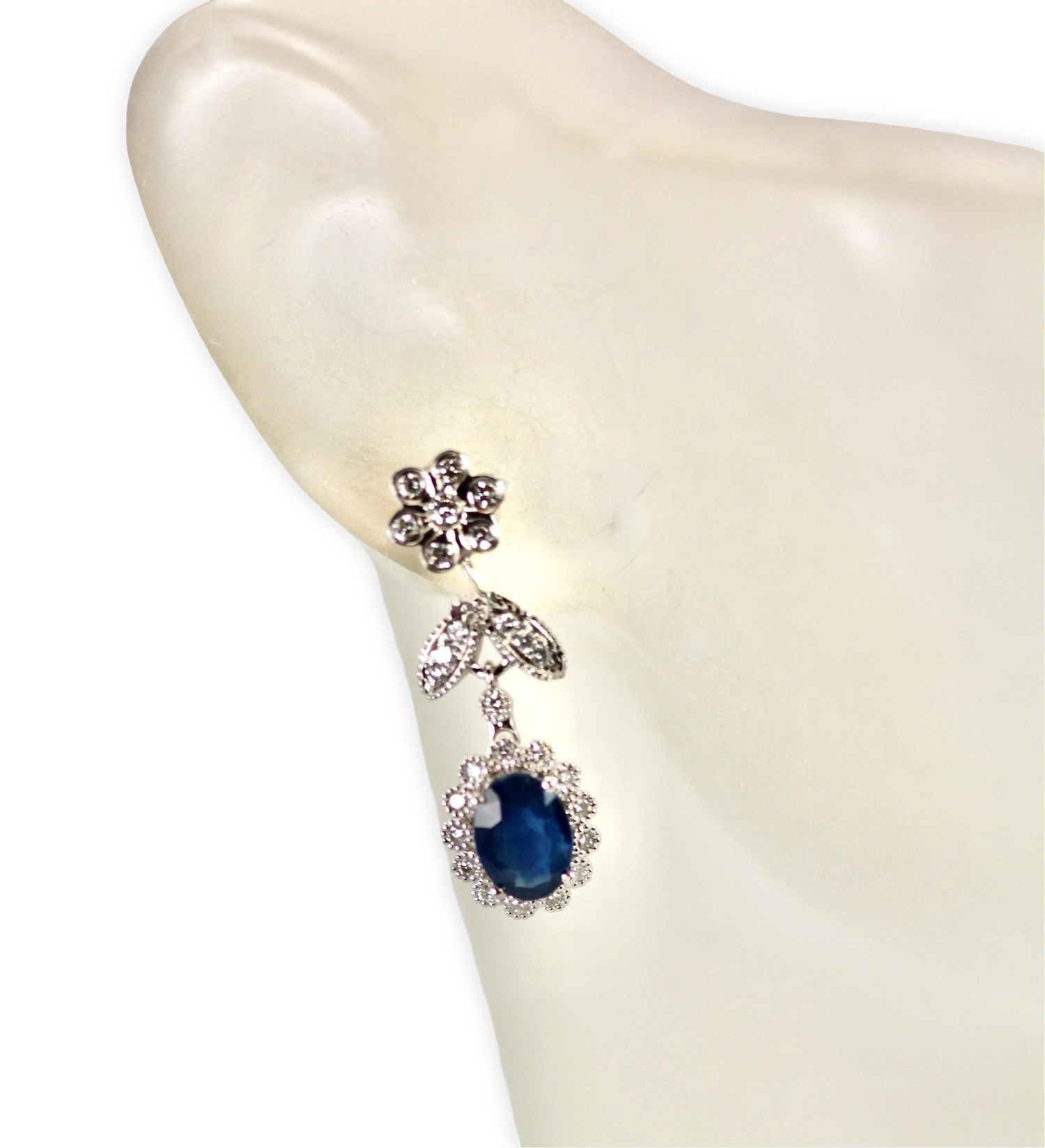 Drop earrings with sapphires