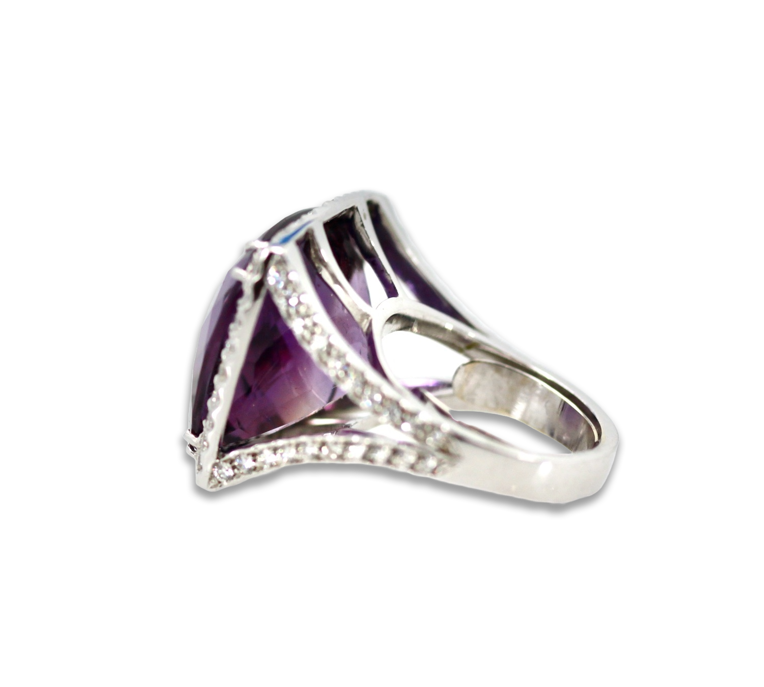 Large amethyst diamond ring

