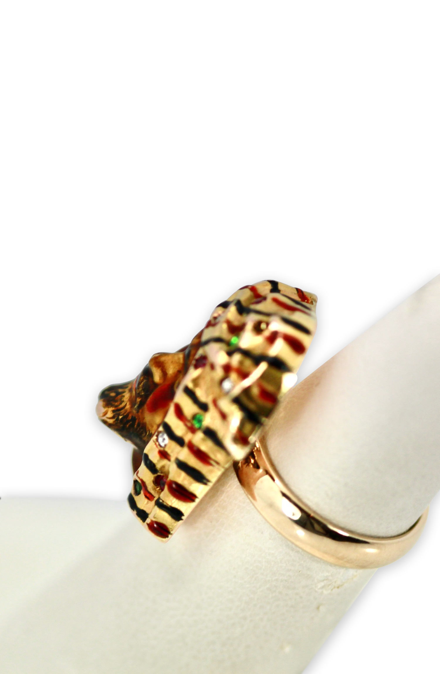 14K enamel portrait ring