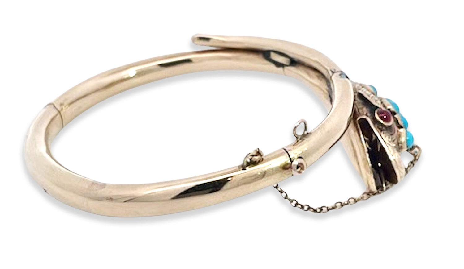 Turquoise and Garnet Snake Jewelry