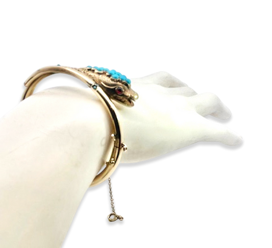 Snake Bracelet with Turquoise Beads