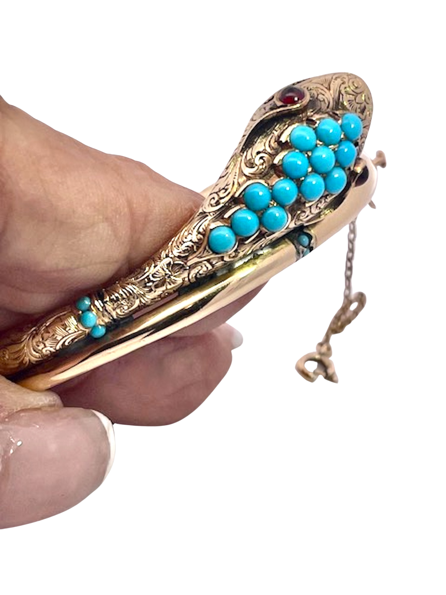 Thin Turquoise Snake Bangle Bracelet