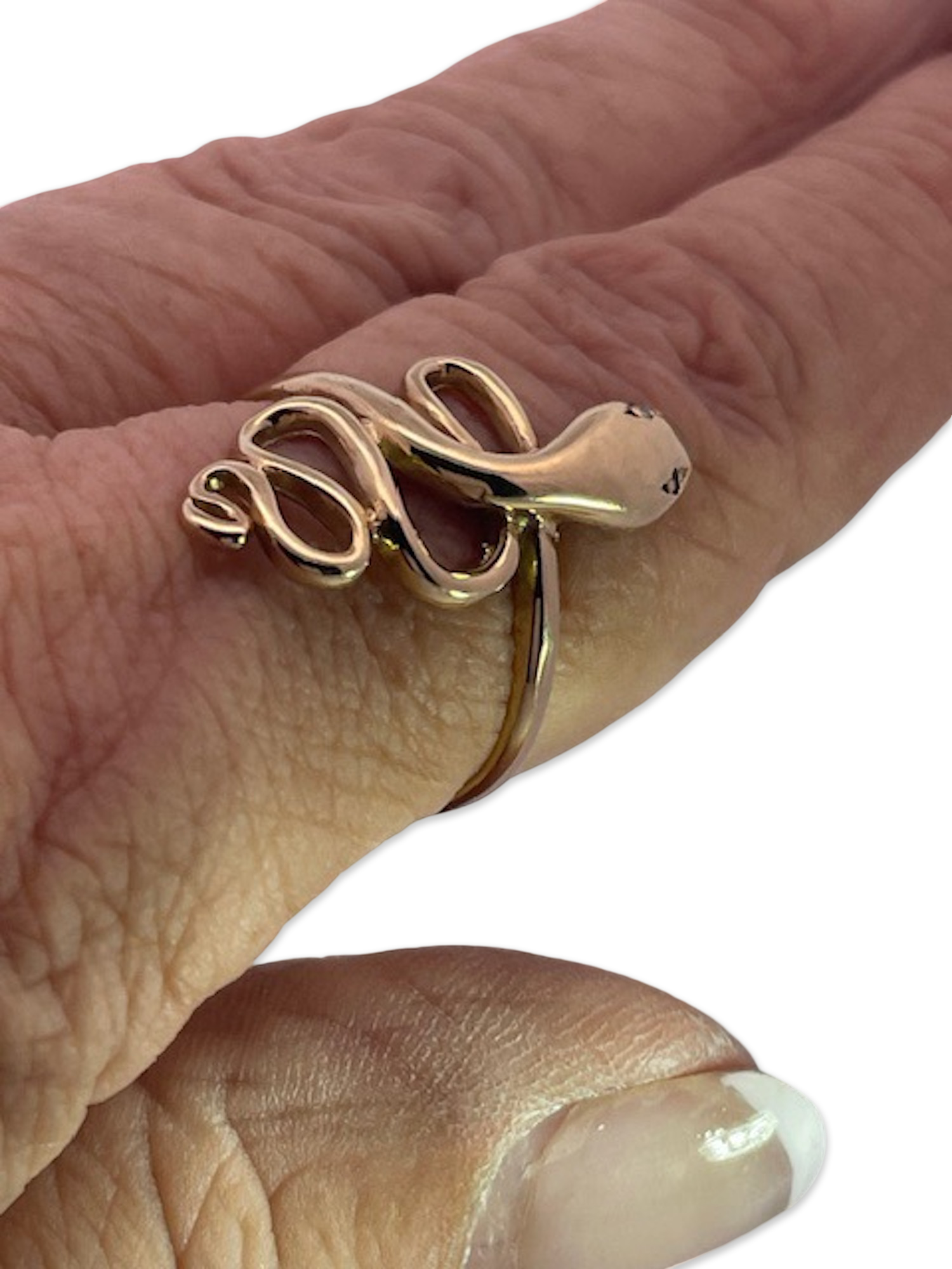 14K Yellow Gold Snake Ring
