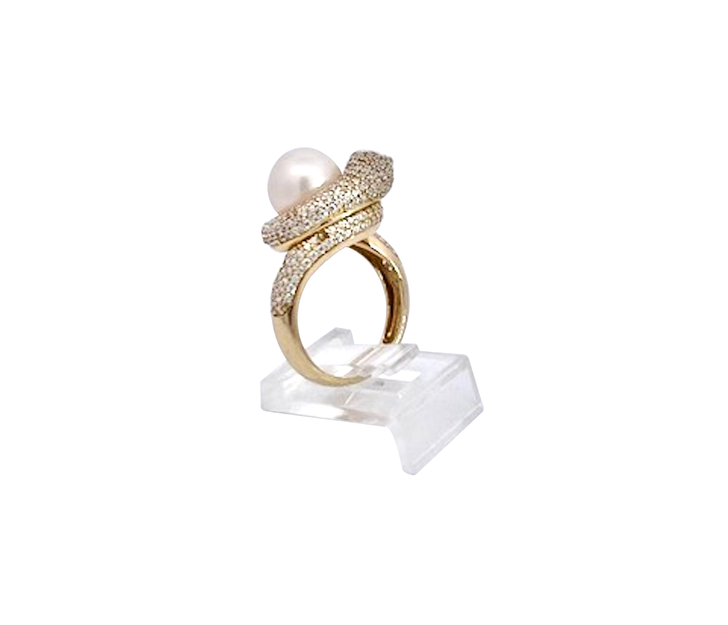 Pearl Dlamond Snake ring