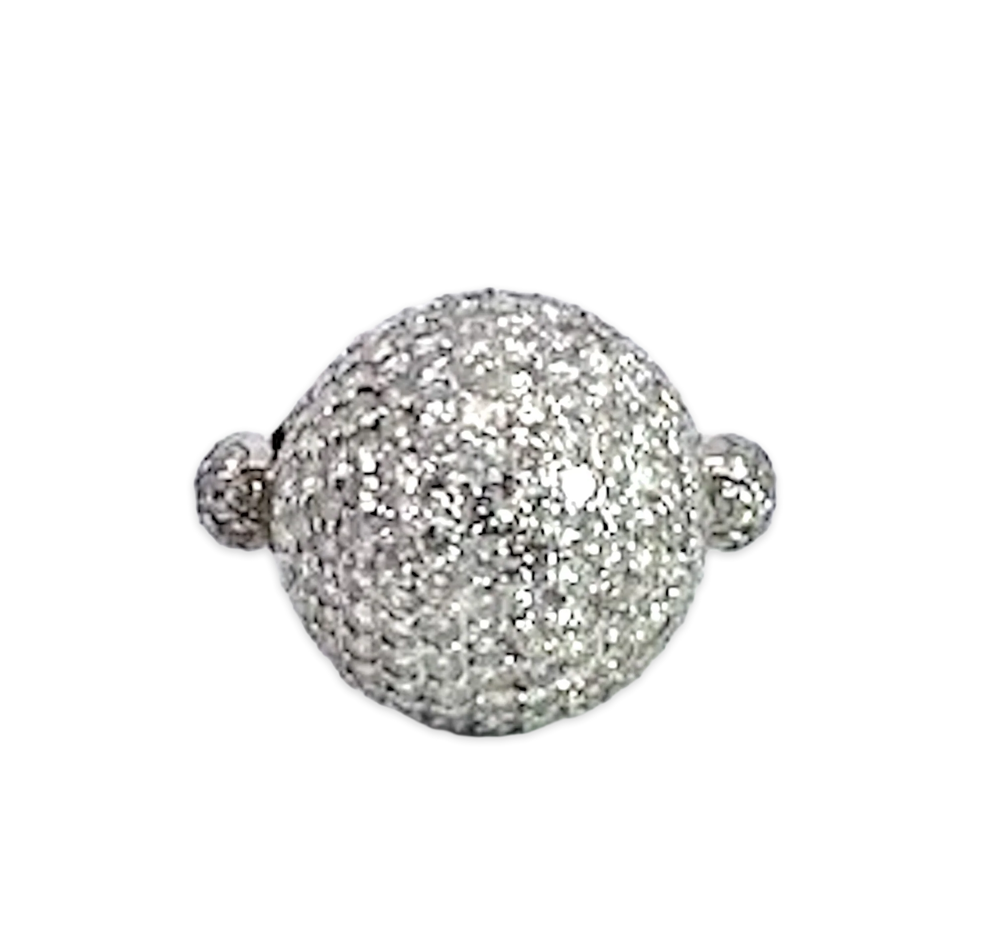 18K White Gold Diamond Boule Ring 3.95 Carats