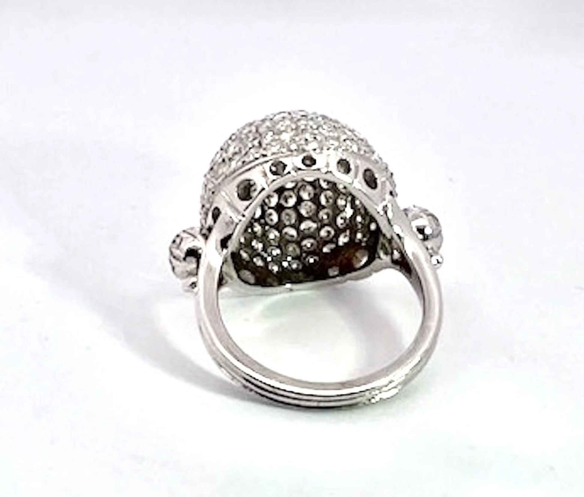 18K White Gold Diamond Boule Ring 3.95 Carats