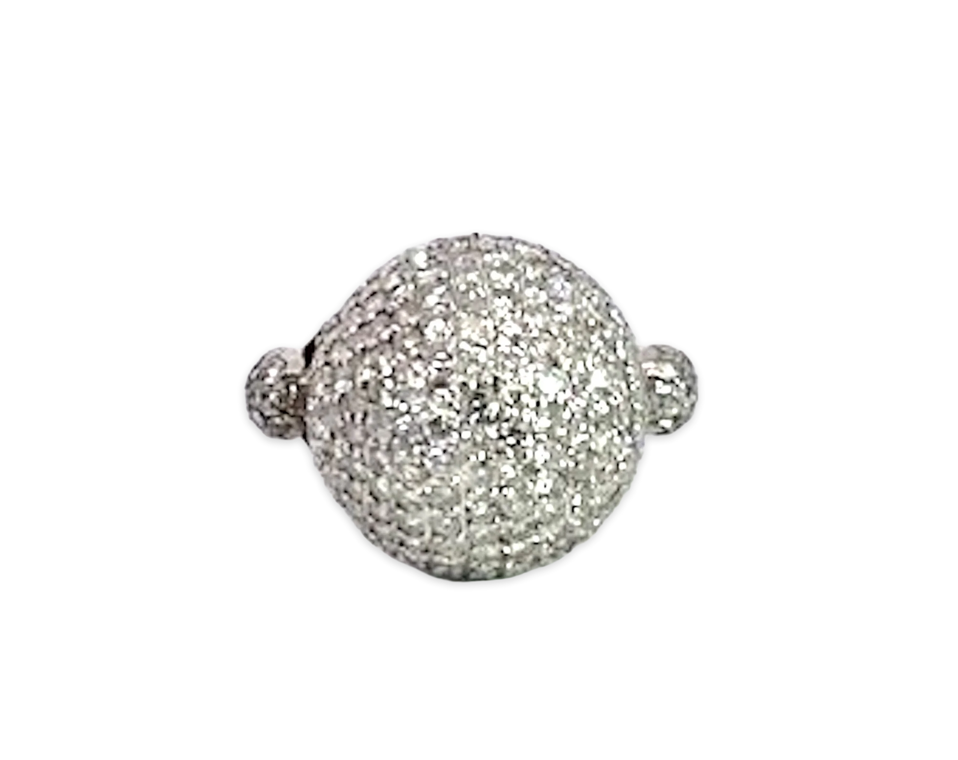 18K White Gold Diamond Boule Ring 3.95 Carats