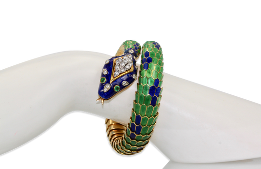 Enamel Articulated Snake Bracelet
