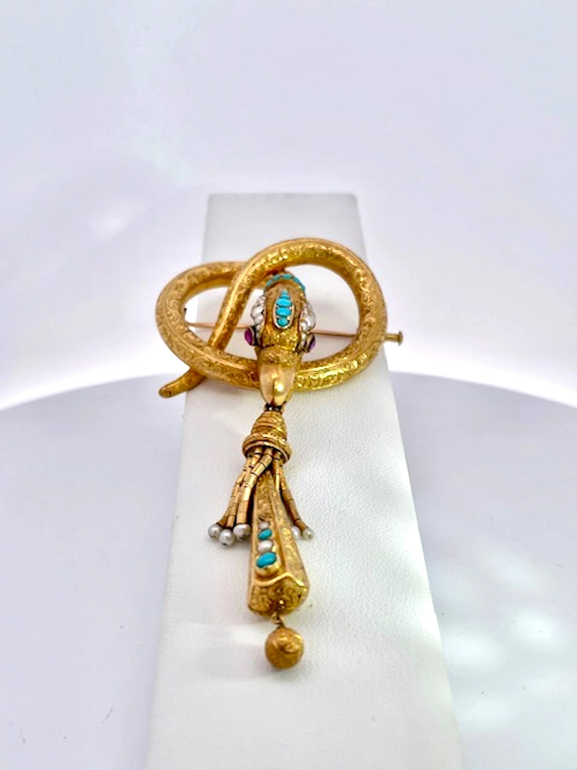 Snake Pendant Brooch 18K French