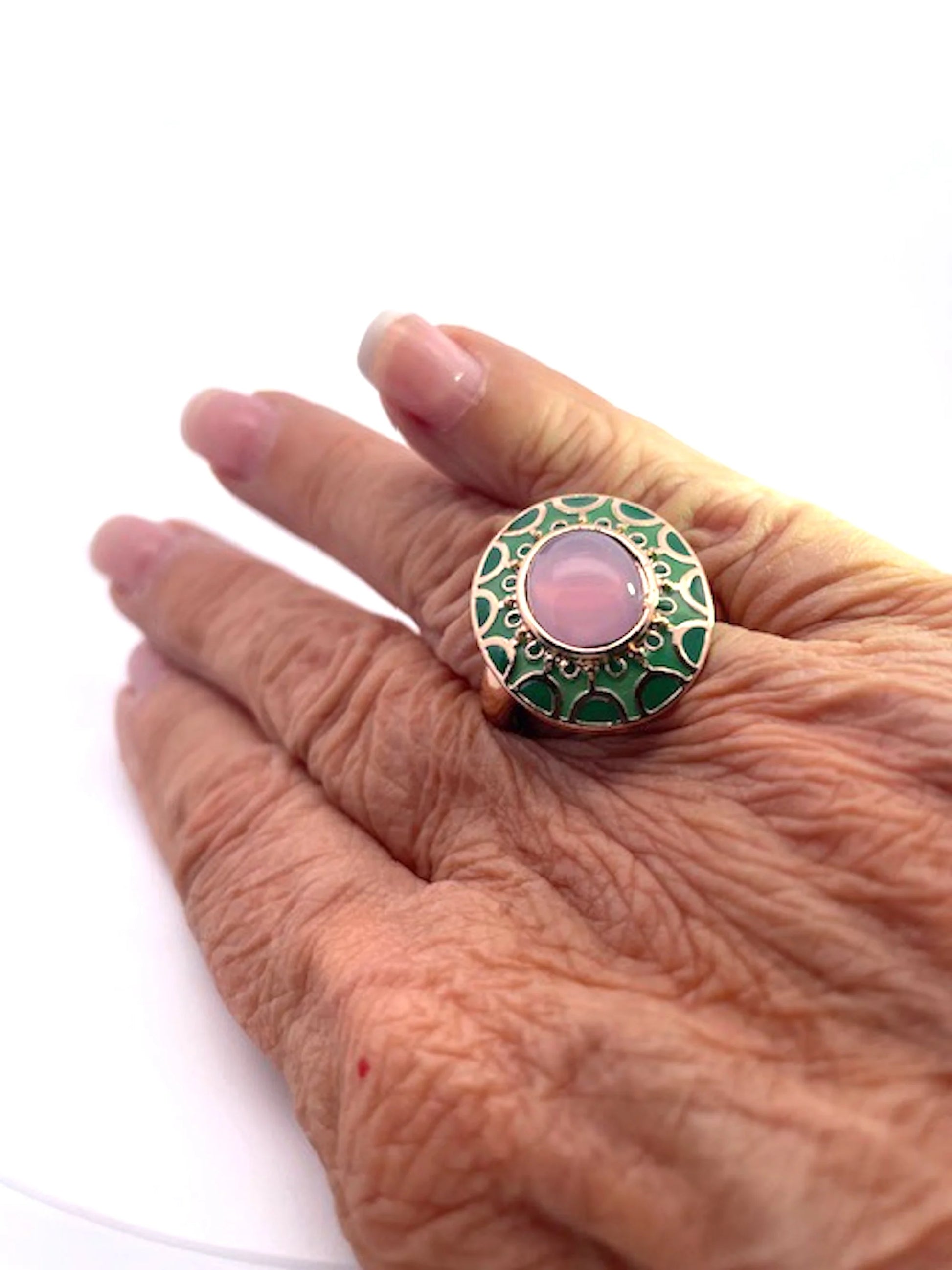 Egyptian Deco style enamel ring