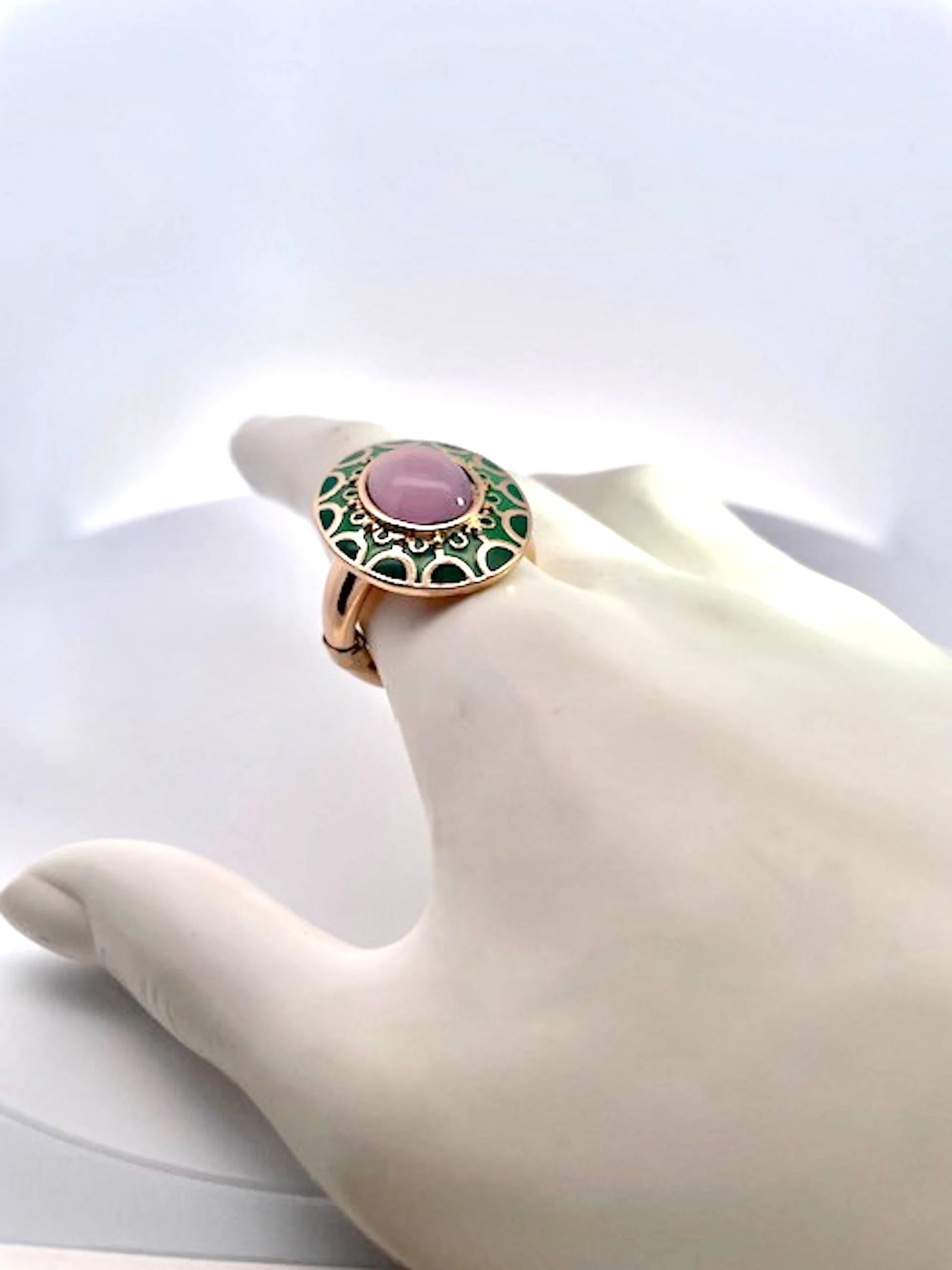 Egyptian Deco style enamel ring