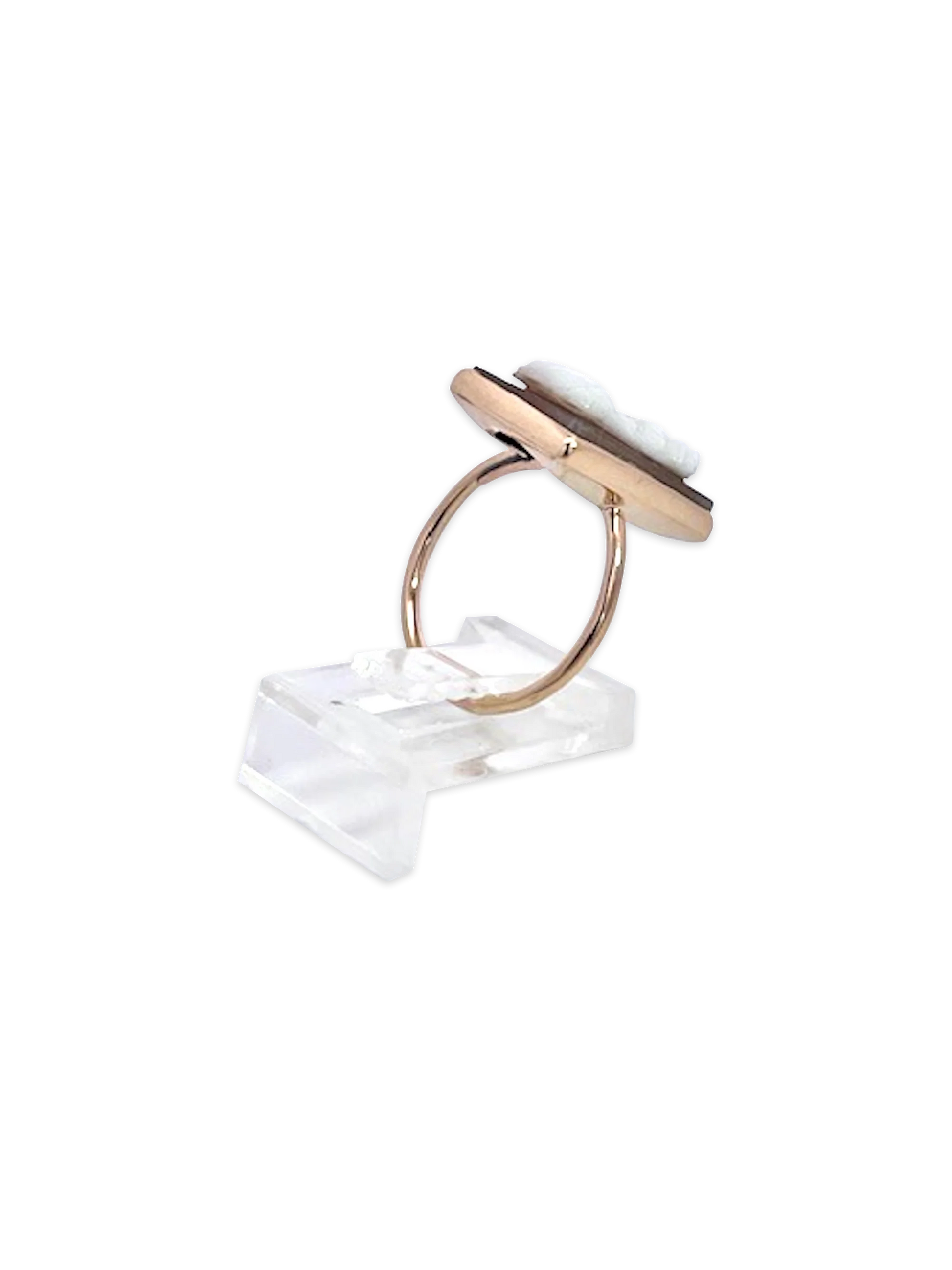 Hardstone Cameo Ring 14K Yellow Gold