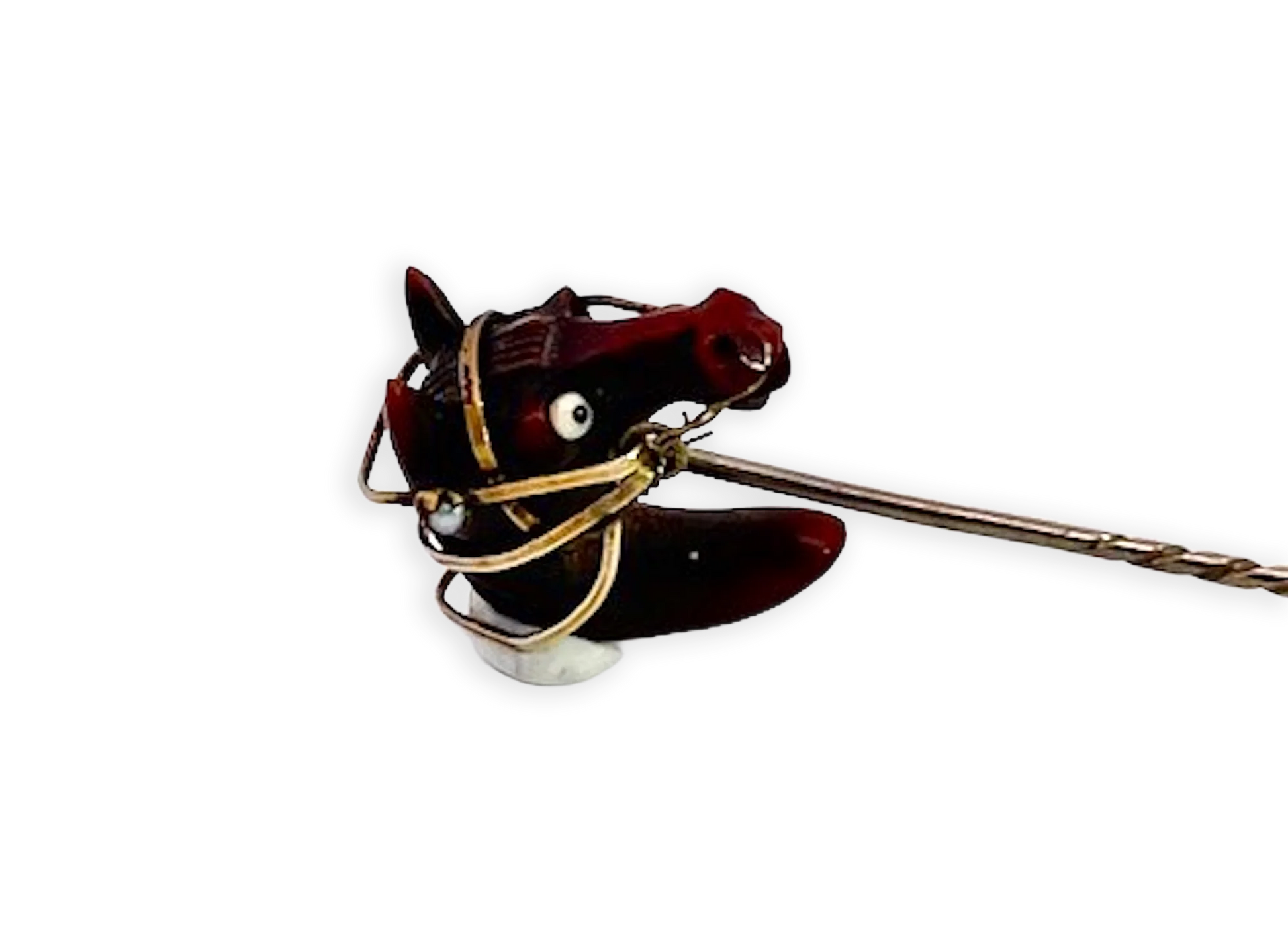 19th Century Carved Horse Head stickpin