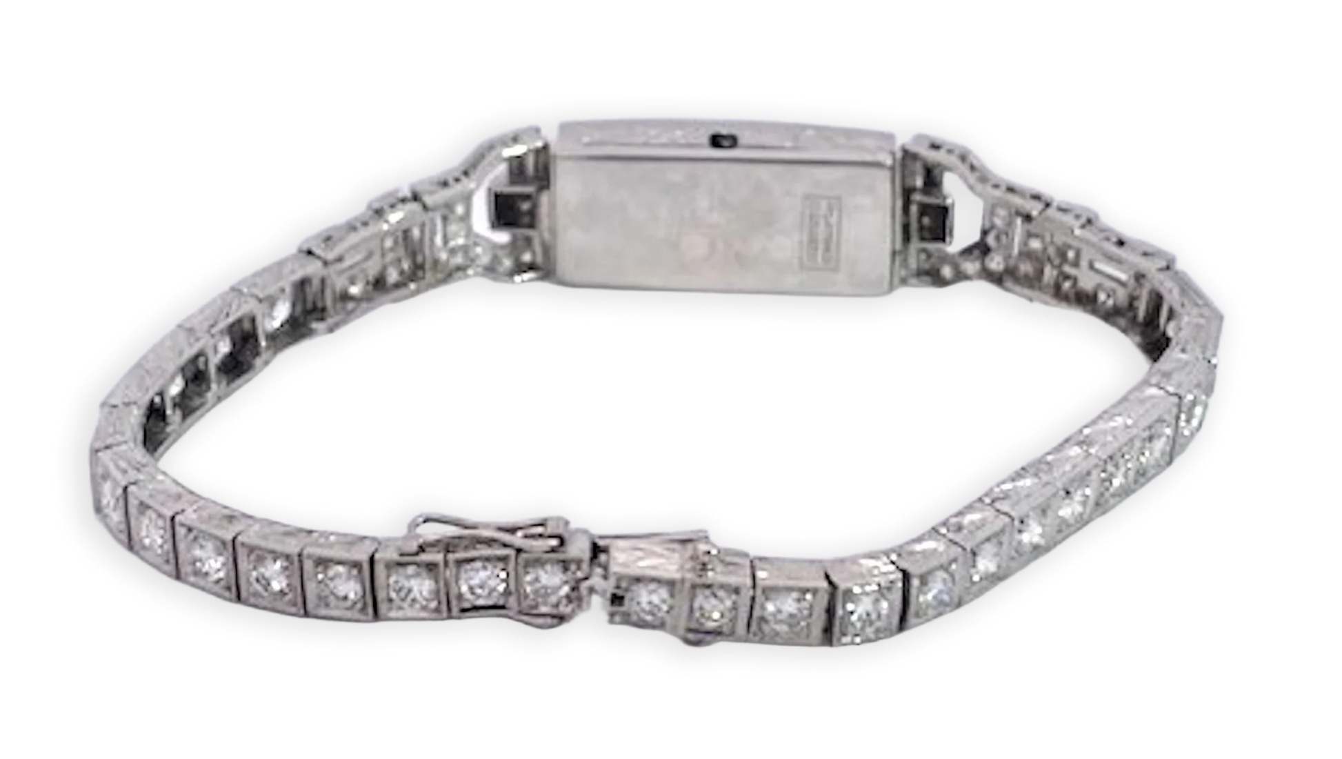 Art Deco Platinum 14K White Gold Diamond Bracelet