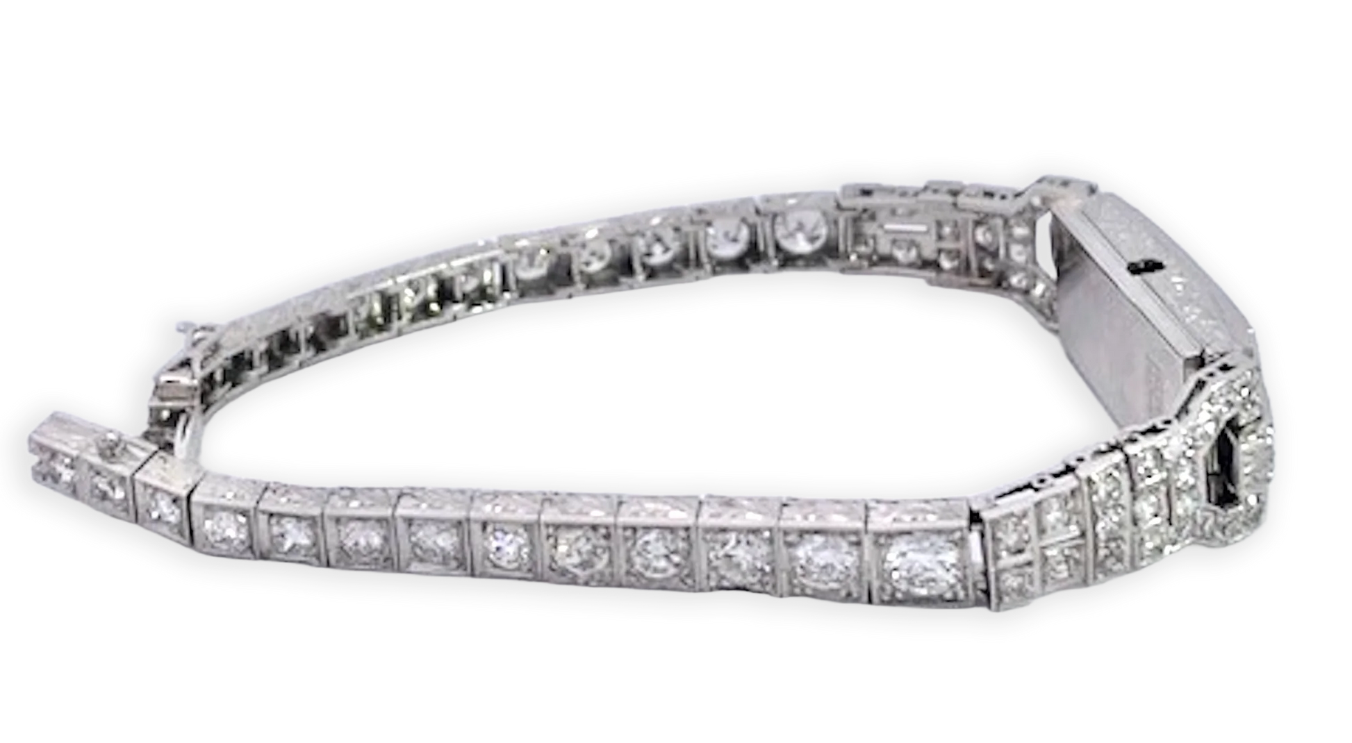 Art Deco Platinum 14K White Gold Diamond Bracelet